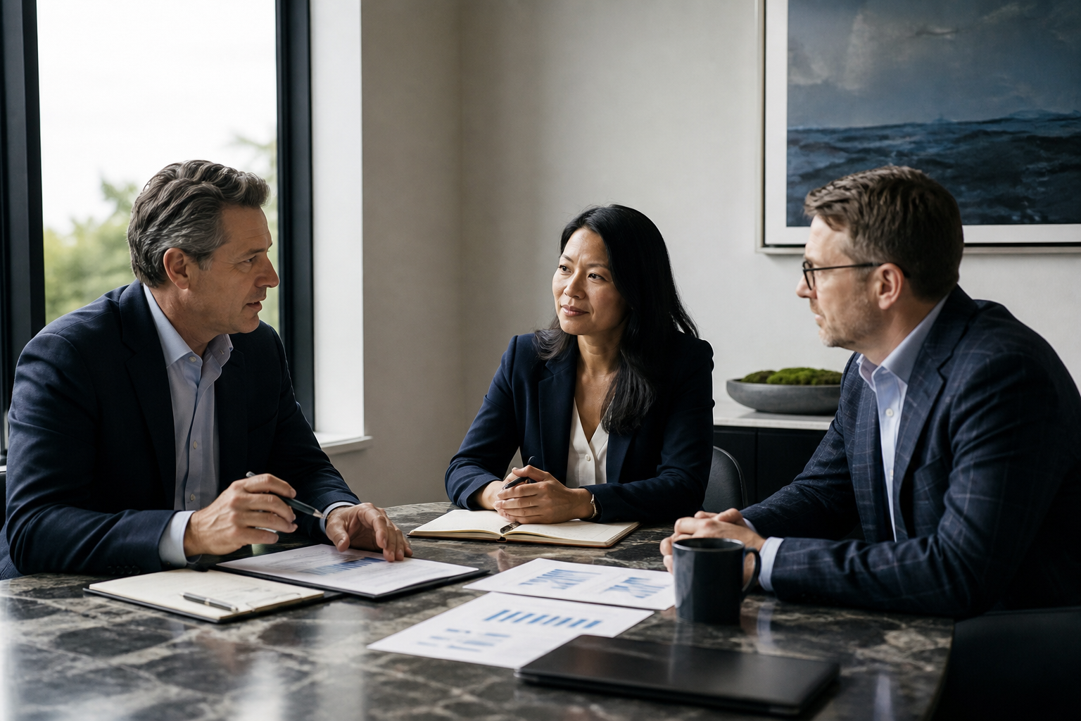 Senior leaders in a recurring monthly improvement review